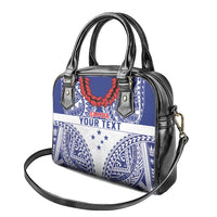 Personalised Toa Samoa Rugby Spirit Shoulder Handbag White Samoan Tribal Pattern - Polynesian Pride