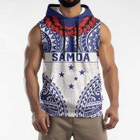 Personalised Toa Samoa Rugby Spirit Sleeveless Hoodie White Samoan Tribal Pattern LT9 - Polynesian Pride
