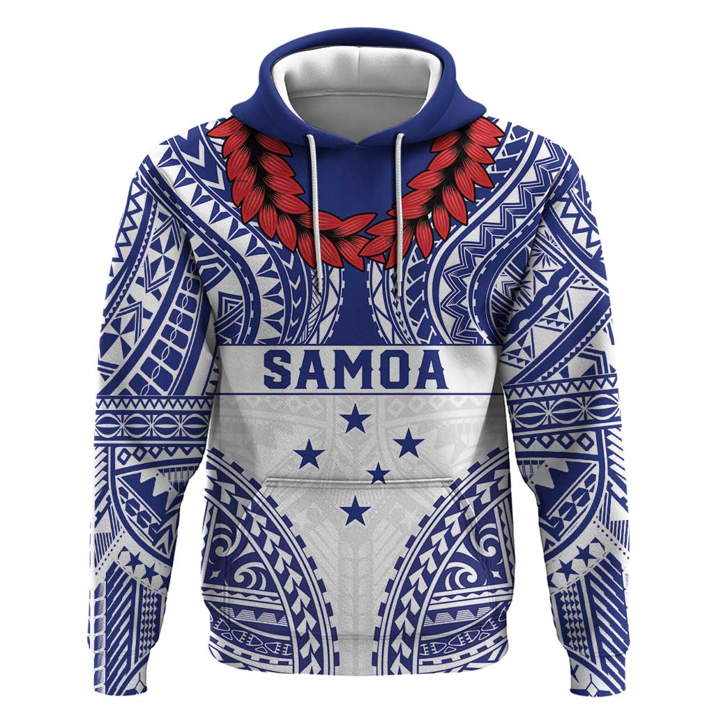 Personalised Toa Samoa Rugby Spirit Zip Hoodie White Samoan Tribal Pattern LT9 Pullover Hoodie White - Polynesian Pride