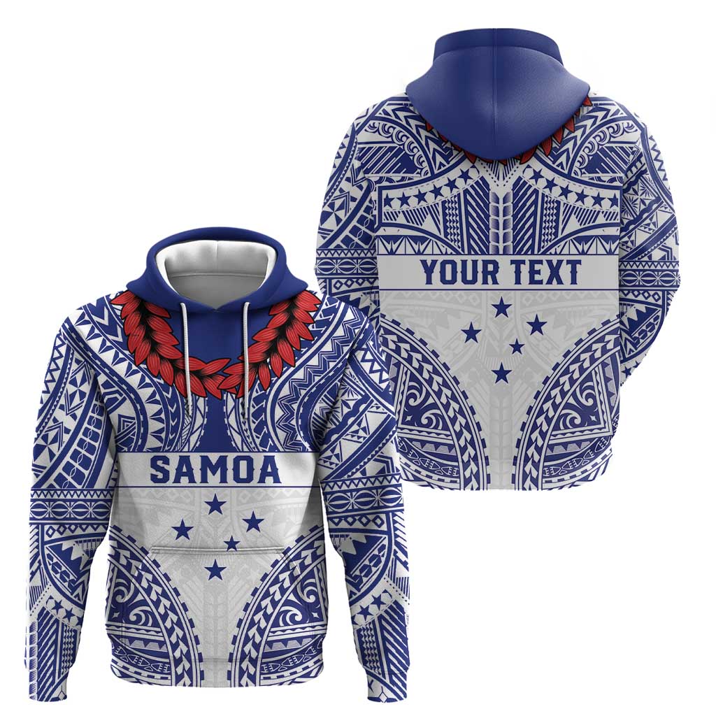 Personalised Toa Samoa Rugby Spirit Zip Hoodie White Samoan Tribal Pattern LT9 - Polynesian Pride