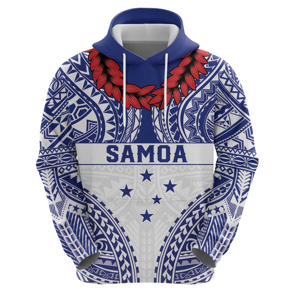 Personalised Toa Samoa Rugby Spirit Zip Hoodie White Samoan Tribal Pattern LT9 - Polynesian Pride