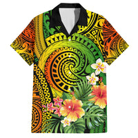 Polynesia Family Matching Long Sleeve Bodycon Dress and Hawaiian Shirt Pasifika Tribal with Tropical Flowers LT9 Dad's Shirt - Short Sleeve Reggae - Polynesian Pride