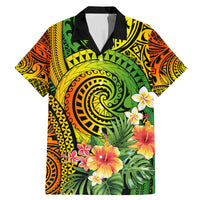 Polynesia Family Matching Mermaid Dress and Hawaiian Shirt Pasifika Tribal with Tropical Flowers LT9 Dad's Shirt - Short Sleeve Reggae - Polynesian Pride