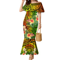 Polynesia Mermaid Dress Pasifika Tribal with Tropical Flowers LT9 Women Reggae - Polynesian Pride