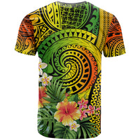 Polynesia T Shirt Pasifika Tribal with Tropical Flowers LT9 - Polynesian Pride