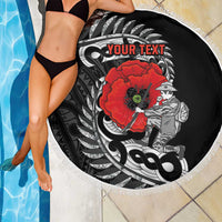 ANZAC Day Aotearoa Silver Fern Maori Personalised Beach Blanket