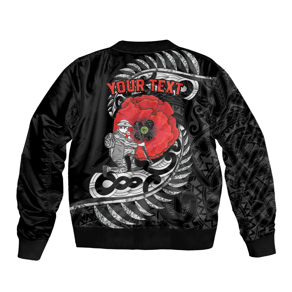 ANZAC Day Aotearoa Silver Fern Maori Personalised Bomber Jacket