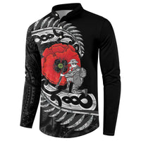 ANZAC Day Aotearoa Silver Fern Maori Personalised Button Sweatshirt
