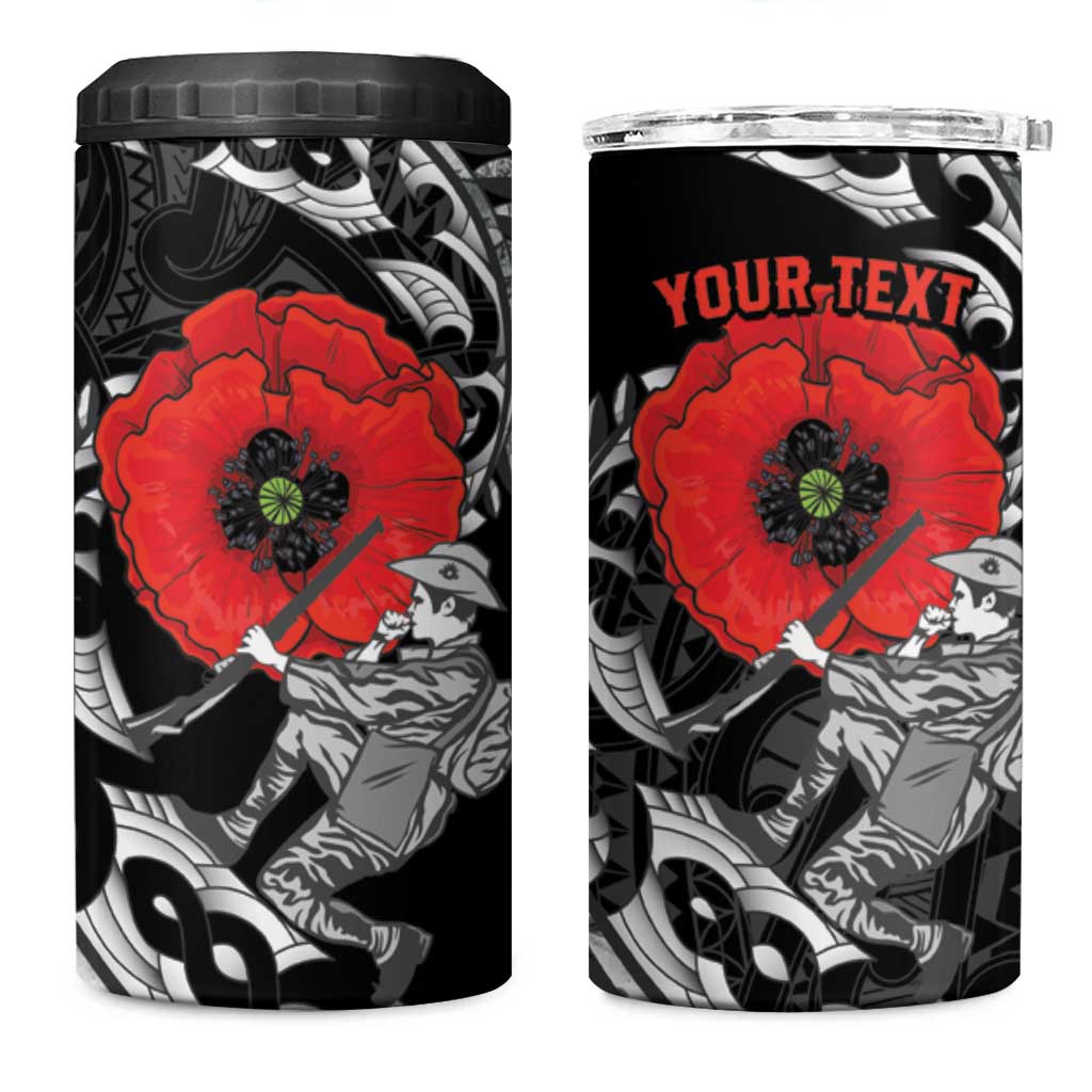 ANZAC Day Aotearoa Silver Fern Maori Personalised 4 in 1 Can Cooler Tumbler