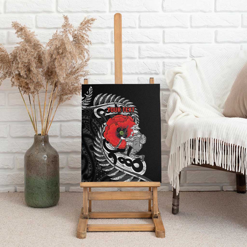 ANZAC Day Aotearoa Silver Fern Maori Personalised Canvas Wall Art