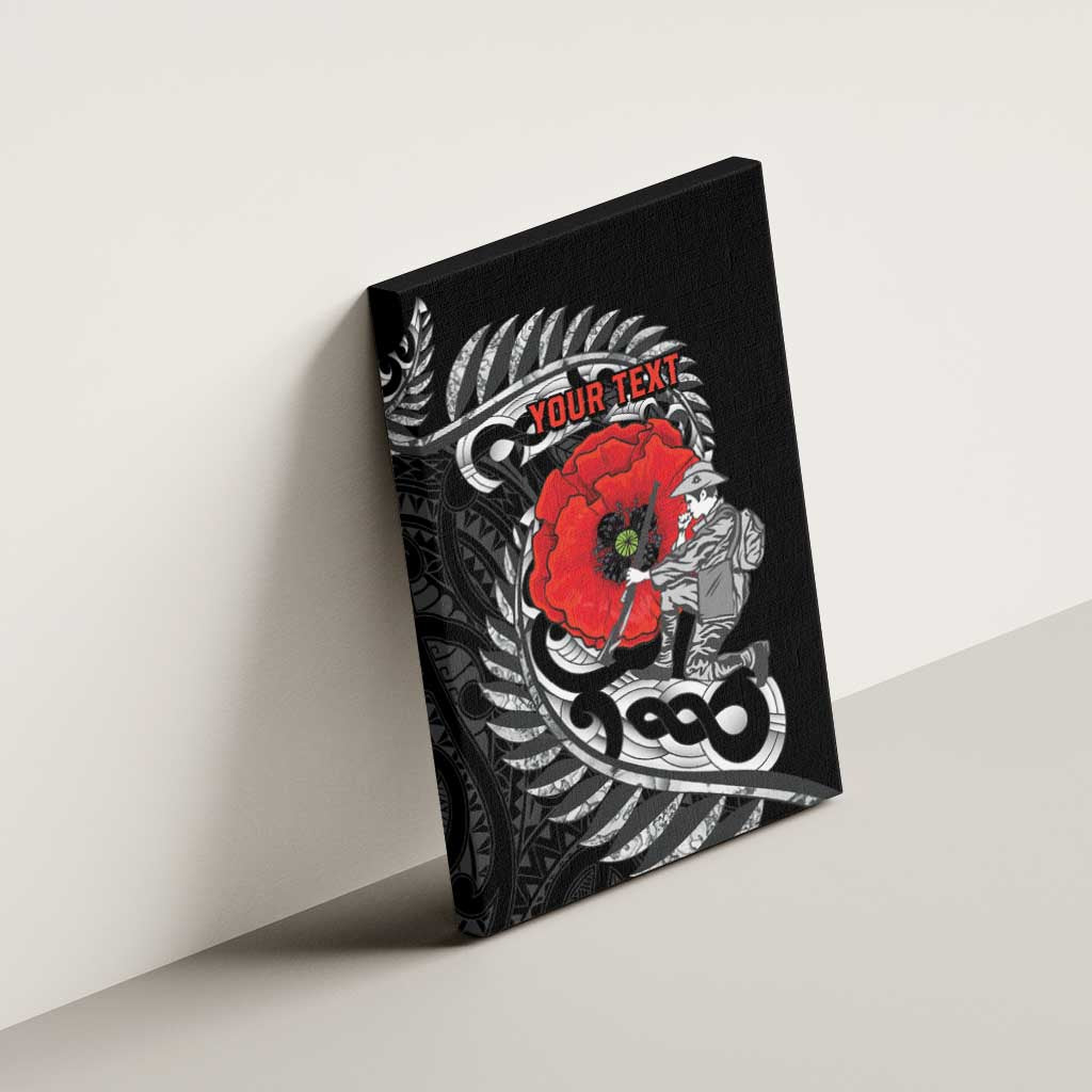 ANZAC Day Aotearoa Silver Fern Maori Personalised Canvas Wall Art