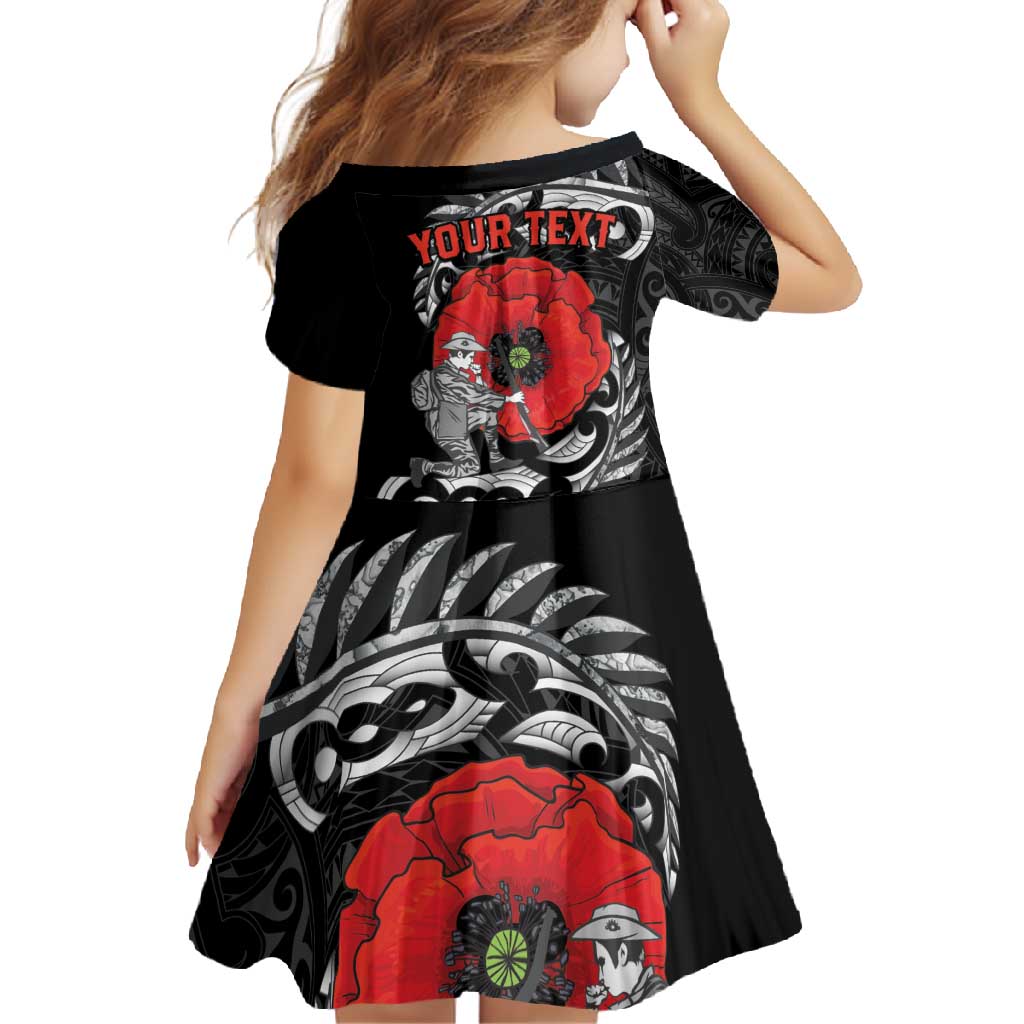 ANZAC Day Aotearoa Silver Fern Maori Personalised Family Matching Long Sleeve Bodycon Dress and Hawaiian Shirt