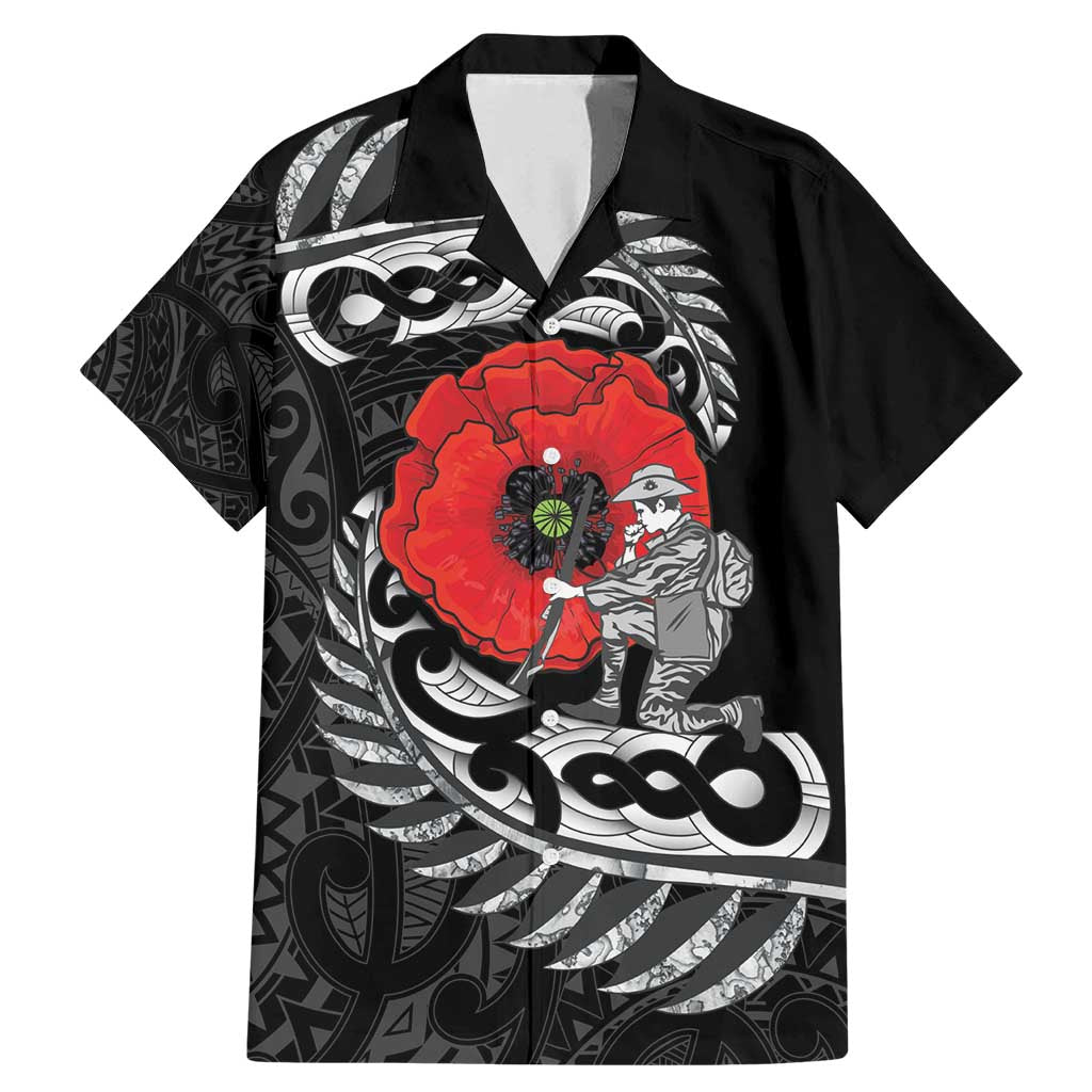 ANZAC Day Aotearoa Silver Fern Maori Personalised Family Matching Mermaid Dress and Hawaiian Shirt