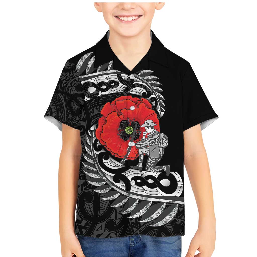 ANZAC Day Aotearoa Silver Fern Maori Personalised Family Matching Mermaid Dress and Hawaiian Shirt