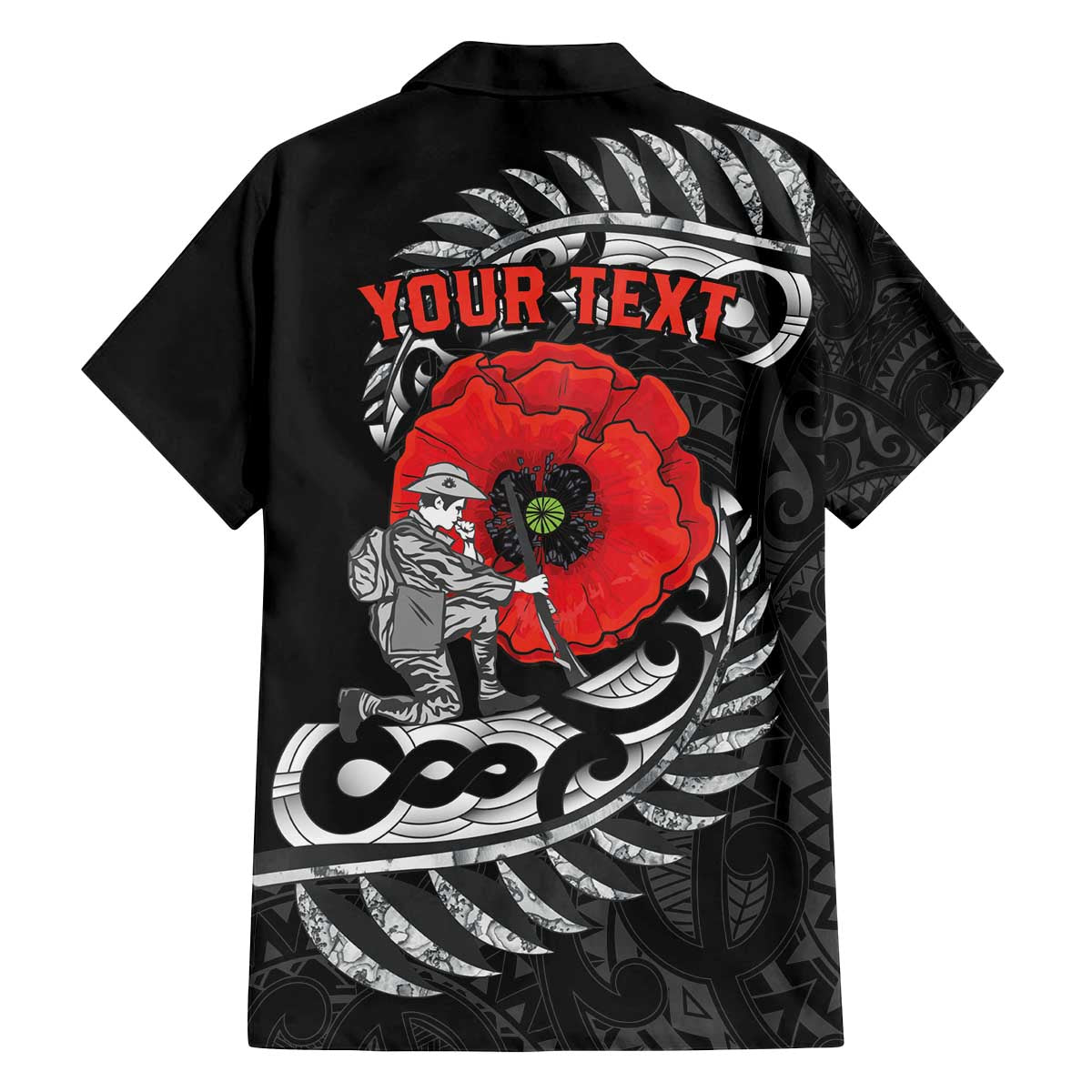 ANZAC Day Aotearoa Silver Fern Maori Personalised Family Matching Off The Shoulder Long Sleeve Dress and Hawaiian Shirt