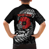 ANZAC Day Aotearoa Silver Fern Maori Personalised Family Matching Puletasi and Hawaiian Shirt