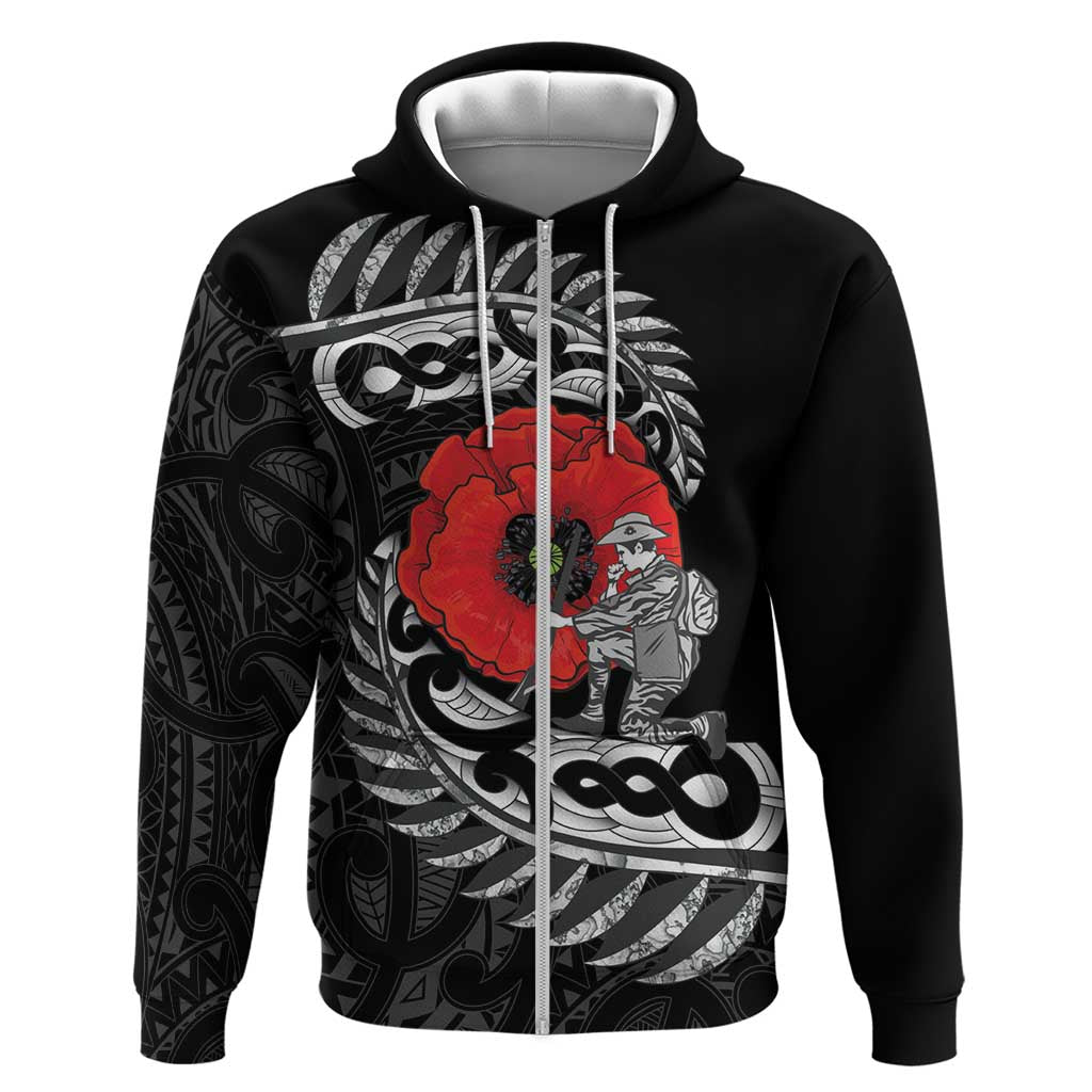 ANZAC Day Aotearoa Silver Fern Maori Personalised Hoodie