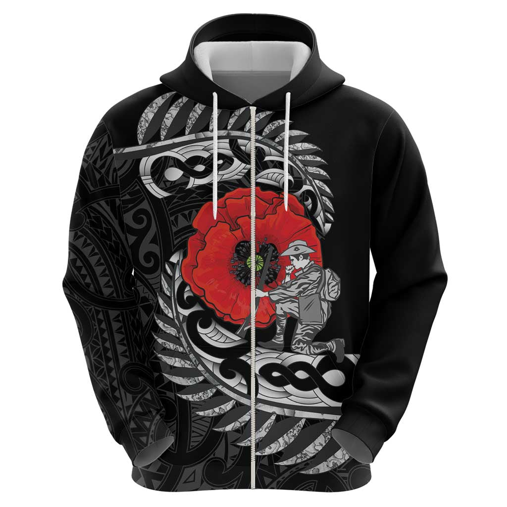 ANZAC Day Aotearoa Silver Fern Maori Personalised Hoodie