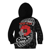 ANZAC Day Aotearoa Silver Fern Maori Personalised Kid Hoodie LT9 - Polynesian Pride