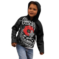 ANZAC Day Aotearoa Silver Fern Maori Personalised Kid Hoodie LT9 - Polynesian Pride