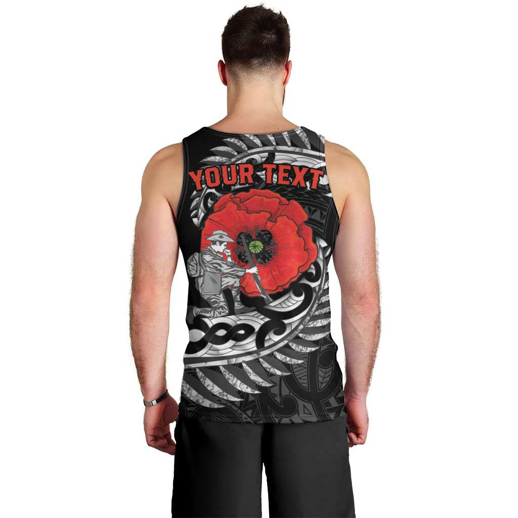ANZAC Day Aotearoa Silver Fern Maori Personalised Men Tank Top