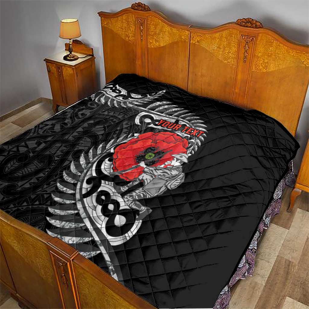 ANZAC Day Aotearoa Silver Fern Maori Personalised Quilt