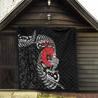 ANZAC Day Aotearoa Silver Fern Maori Personalised Quilt