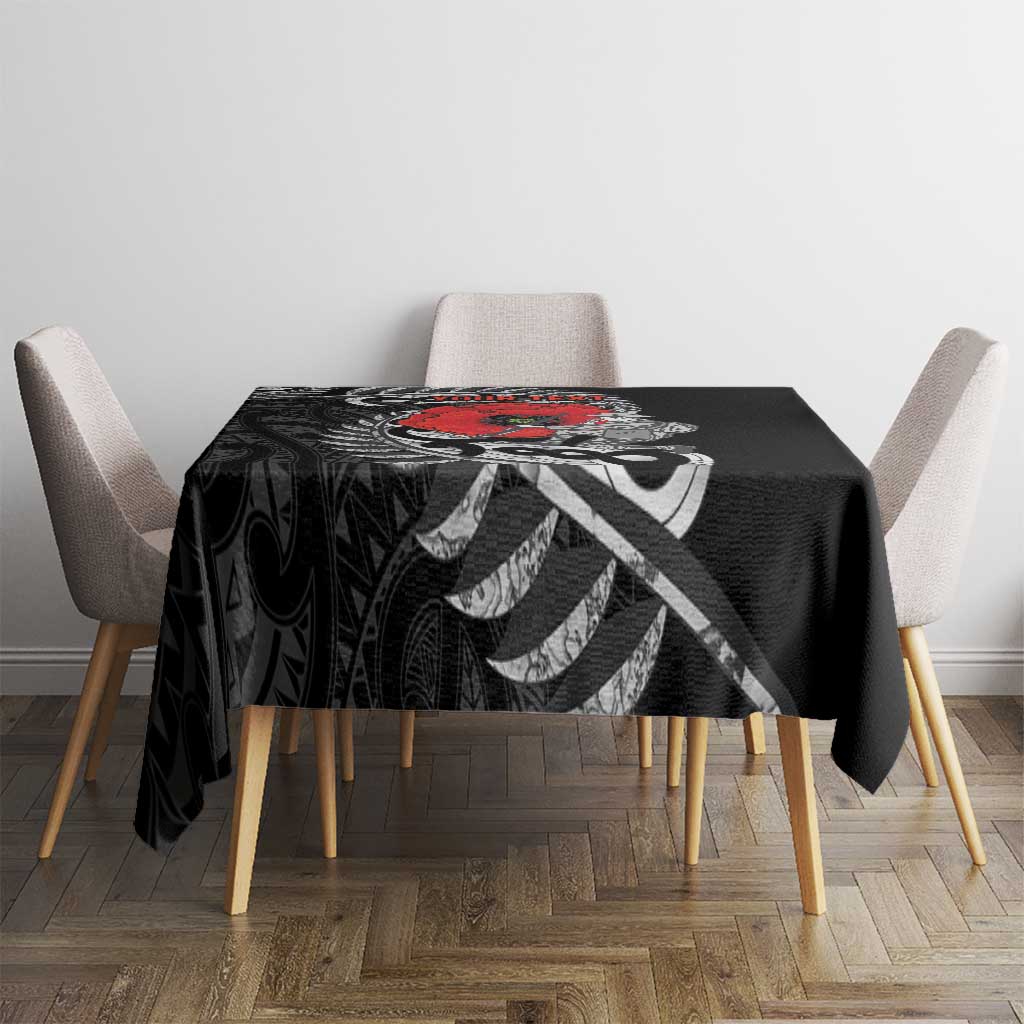 ANZAC Day Aotearoa Silver Fern Maori Personalised Tablecloth