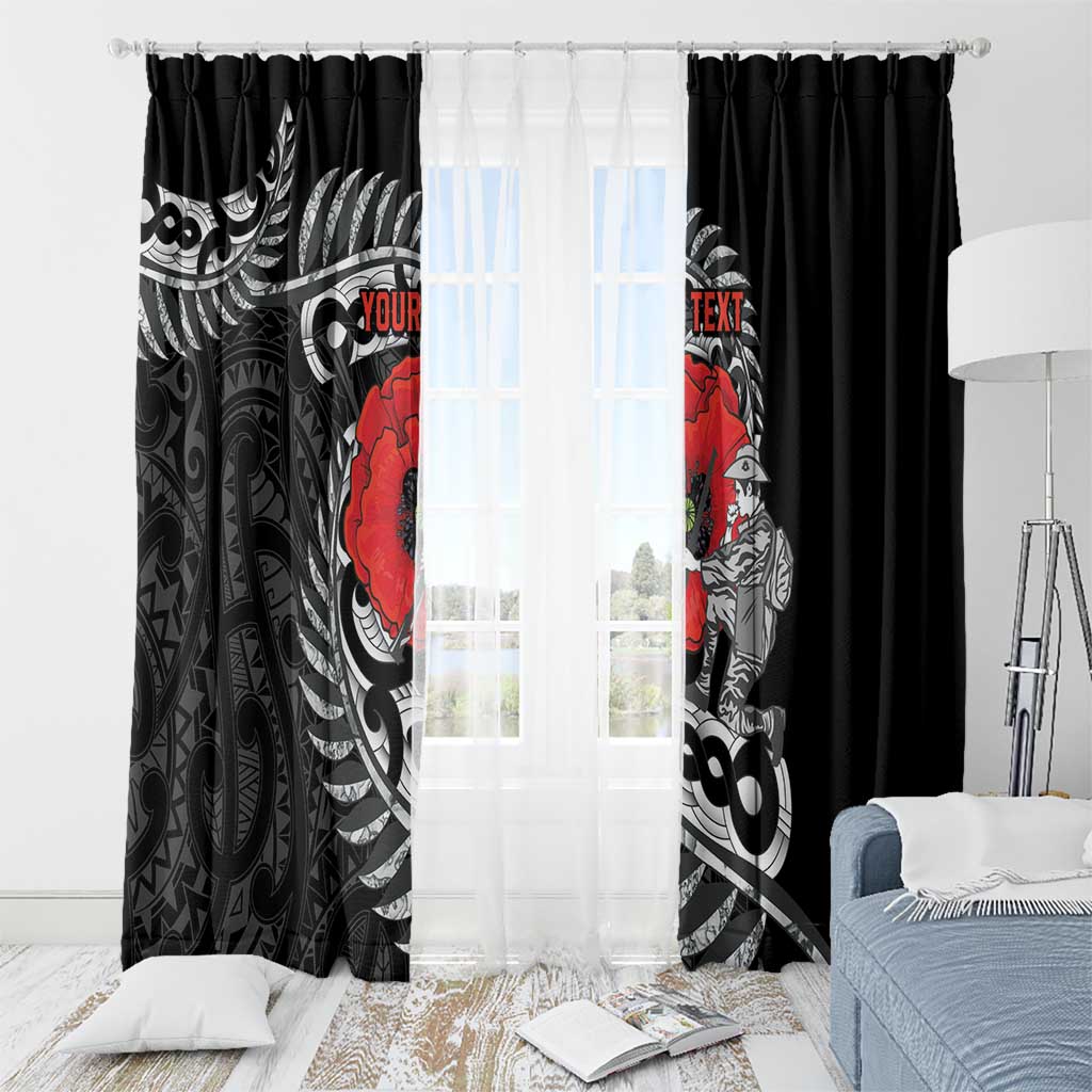 ANZAC Day Aotearoa Silver Fern Maori Personalised Window Curtain