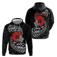 ANZAC Day Aotearoa Silver Fern Maori Personalised Zip Hoodie