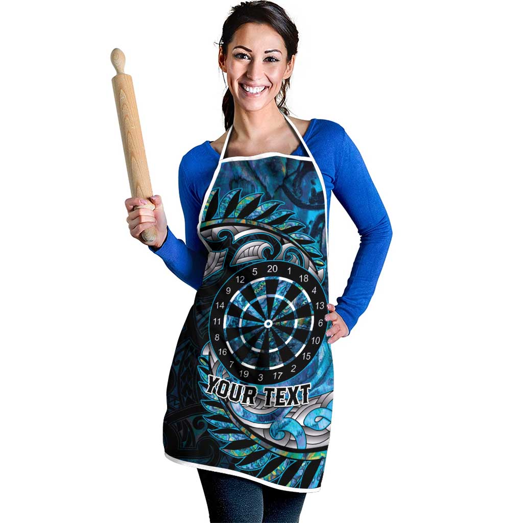 New Zealand Darts Personalised Apron Aotearoa Silver Fern Blue Papua Shell Spirit LT9 - Polynesian Pride