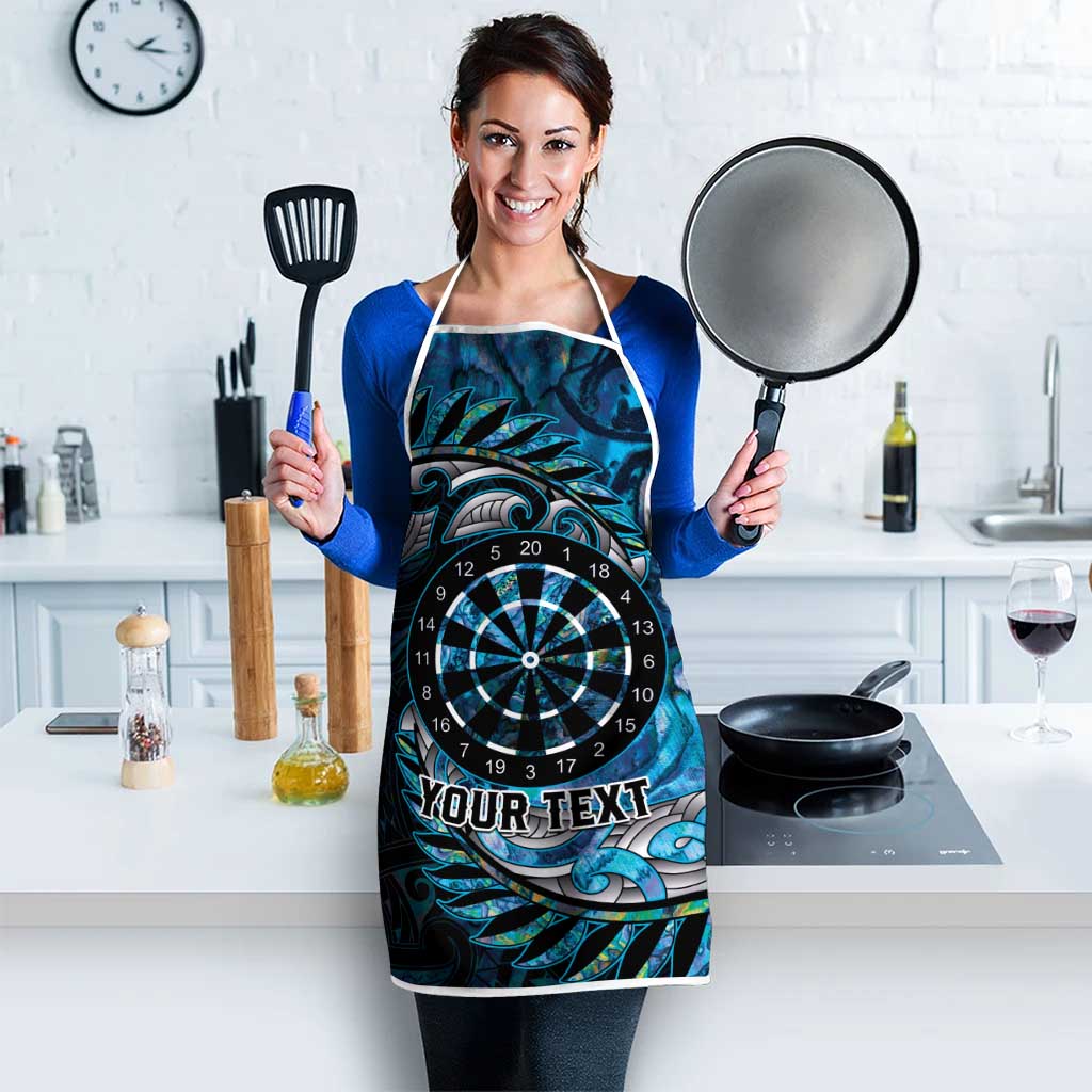 New Zealand Darts Personalised Apron Aotearoa Silver Fern Blue Papua Shell Spirit LT9 - Polynesian Pride