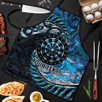 New Zealand Darts Personalised Apron Aotearoa Silver Fern Blue Papua Shell Spirit LT9 Blue - Polynesian Pride