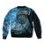 New Zealand Darts Personalised Bomber Jacket Aotearoa Silver Fern Blue Papua Shell Spirit