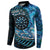 New Zealand Darts Personalised Button Sweatshirt Aotearoa Silver Fern Blue Papua Shell Spirit