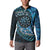 New Zealand Darts Personalised Button Sweatshirt Aotearoa Silver Fern Blue Papua Shell Spirit