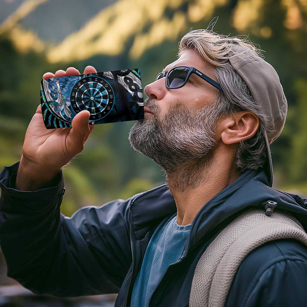 New Zealand Darts Personalised 4 in 1 Can Cooler Tumbler Aotearoa Silver Fern Blue Papua Shell Spirit