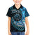 New Zealand Darts Personalised Family Matching Off The Shoulder Long Sleeve Dress and Hawaiian Shirt Aotearoa Silver Fern Blue Papua Shell Spirit