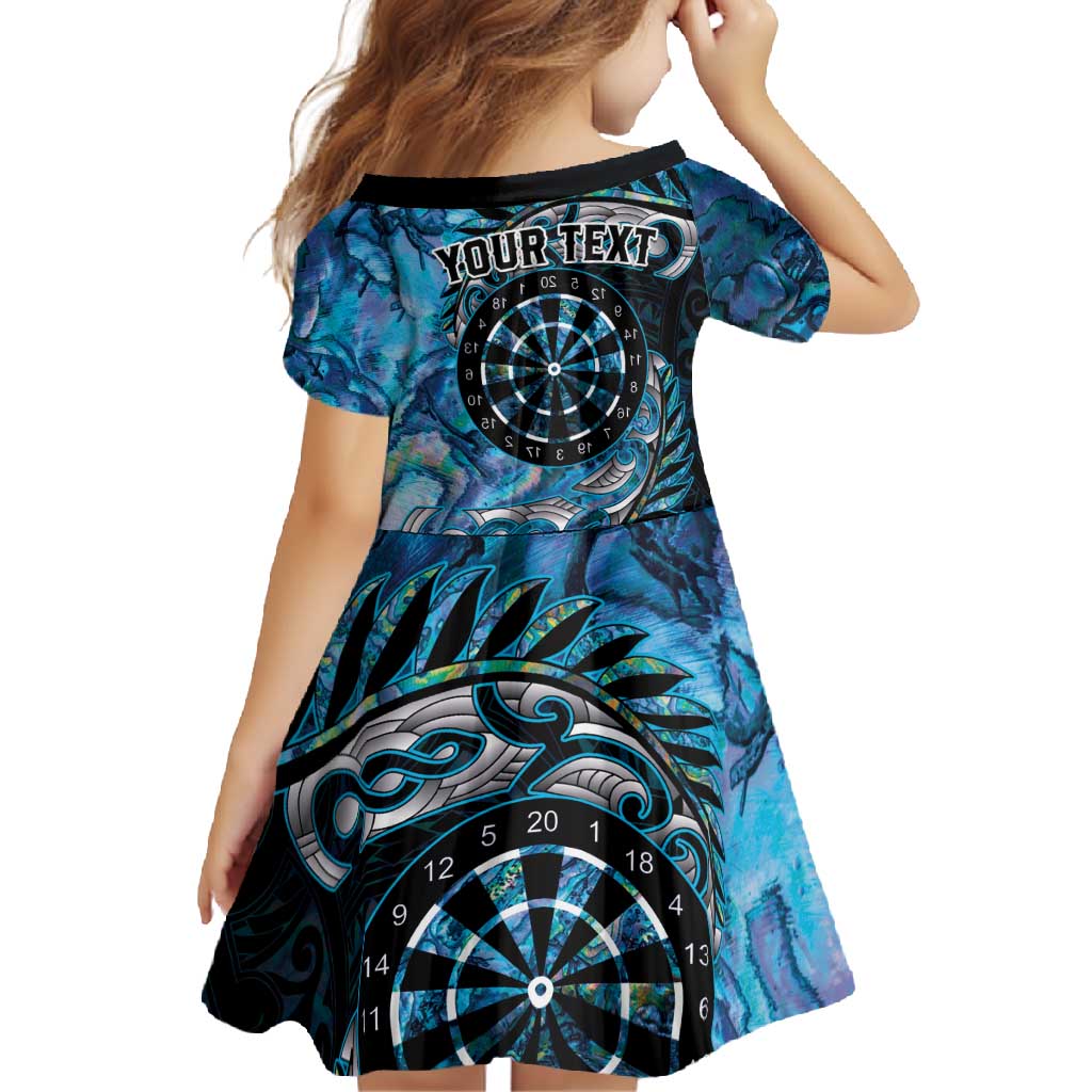 New Zealand Darts Personalised Family Matching Off Shoulder Maxi Dress and Hawaiian Shirt Aotearoa Silver Fern Blue Papua Shell Spirit