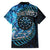 New Zealand Darts Personalised Family Matching Off Shoulder Maxi Dress and Hawaiian Shirt Aotearoa Silver Fern Blue Papua Shell Spirit