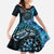 New Zealand Darts Personalised Family Matching Puletasi and Hawaiian Shirt Aotearoa Silver Fern Blue Papua Shell Spirit
