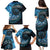 New Zealand Darts Personalised Family Matching Puletasi and Hawaiian Shirt Aotearoa Silver Fern Blue Papua Shell Spirit