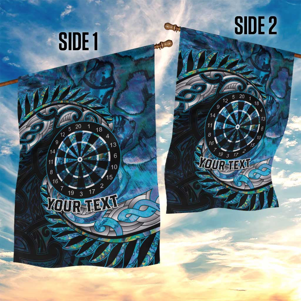 New Zealand Darts Personalised Garden Flag Aotearoa Silver Fern Blue Papua Shell Spirit