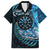 New Zealand Darts Personalised Hawaiian Shirt Aotearoa Silver Fern Blue Papua Shell Spirit