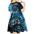 New Zealand Darts Personalised Kid Short Sleeve Dress Aotearoa Silver Fern Blue Papua Shell Spirit