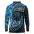 New Zealand Darts Personalised Long Sleeve Polo Shirt Aotearoa Silver Fern Blue Papua Shell Spirit