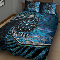 New Zealand Darts Personalised Quilt Bed Set Aotearoa Silver Fern Blue Papua Shell Spirit
