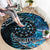 New Zealand Darts Personalised Round Carpet Aotearoa Silver Fern Blue Papua Shell Spirit