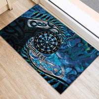 New Zealand Darts Personalised Rubber Doormat Aotearoa Silver Fern Blue Papua Shell Spirit
