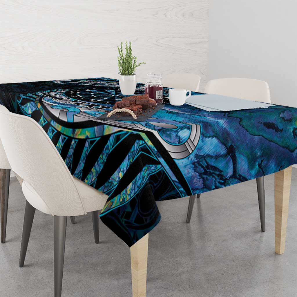 New Zealand Darts Personalised Tablecloth Aotearoa Silver Fern Blue Papua Shell Spirit